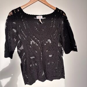 Black Lace Women Top